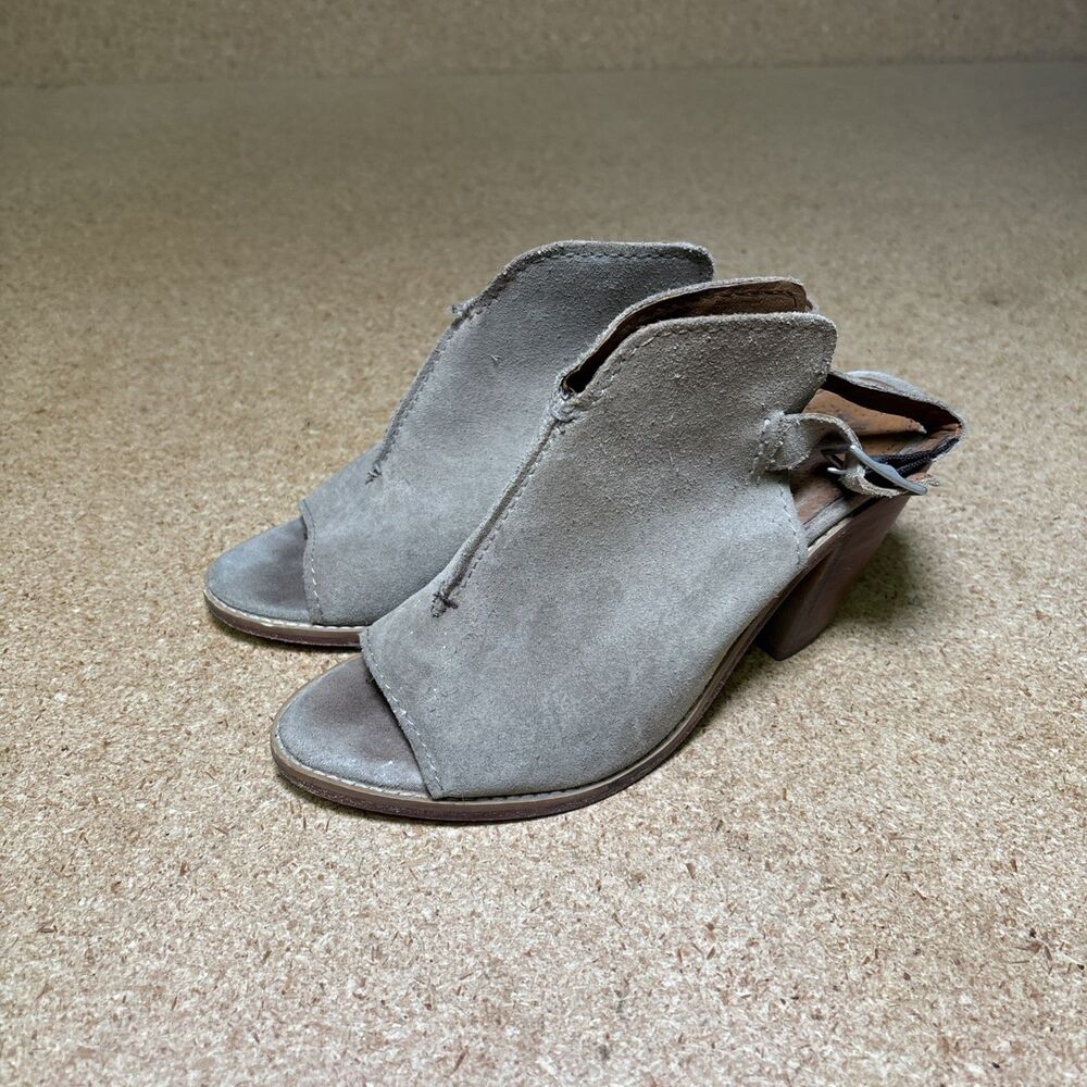 Frye Womens Courtney Leather Slingback Heels Tan Ash Suede Leather Boots Size 7